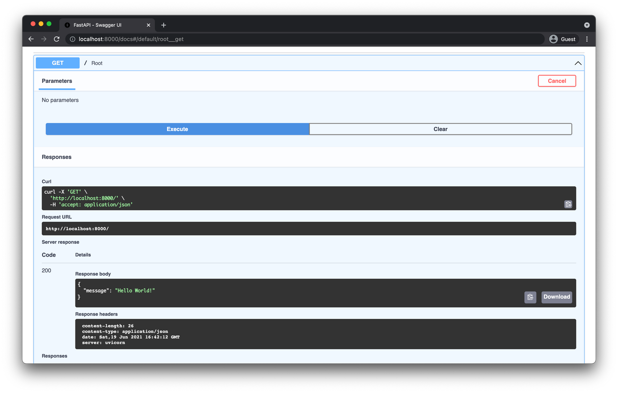 Simple Serverless FastAPI with AWS Lambda