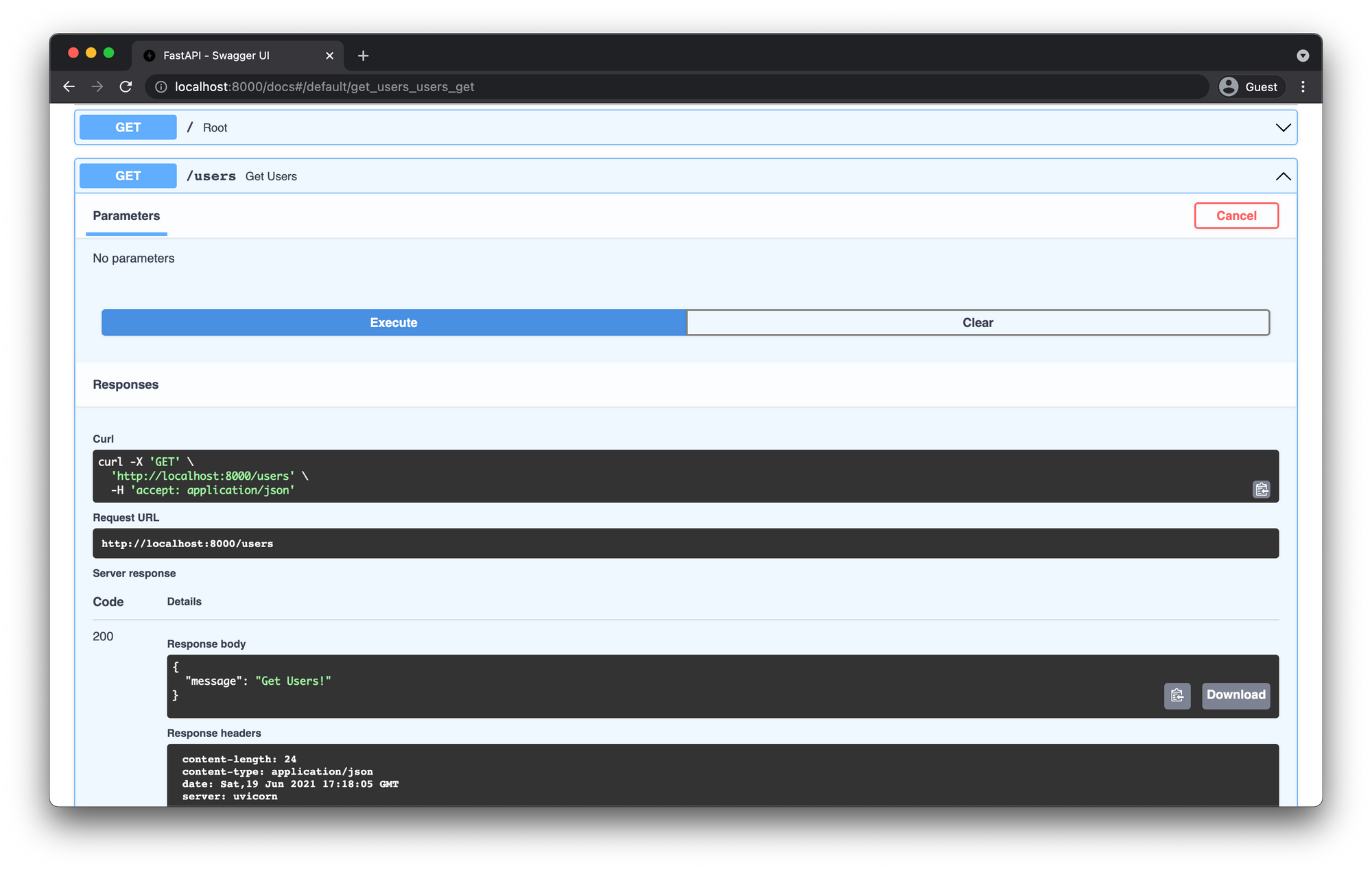 Simple Serverless FastAPI with AWS Lambda