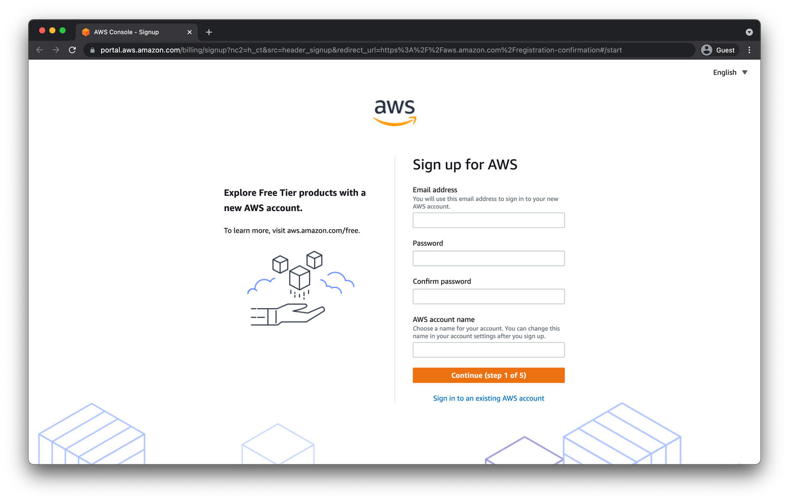 aws free tier setup